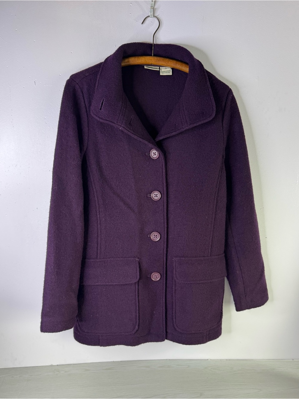 L.L. Bean Bellandi boiled wool coat size large